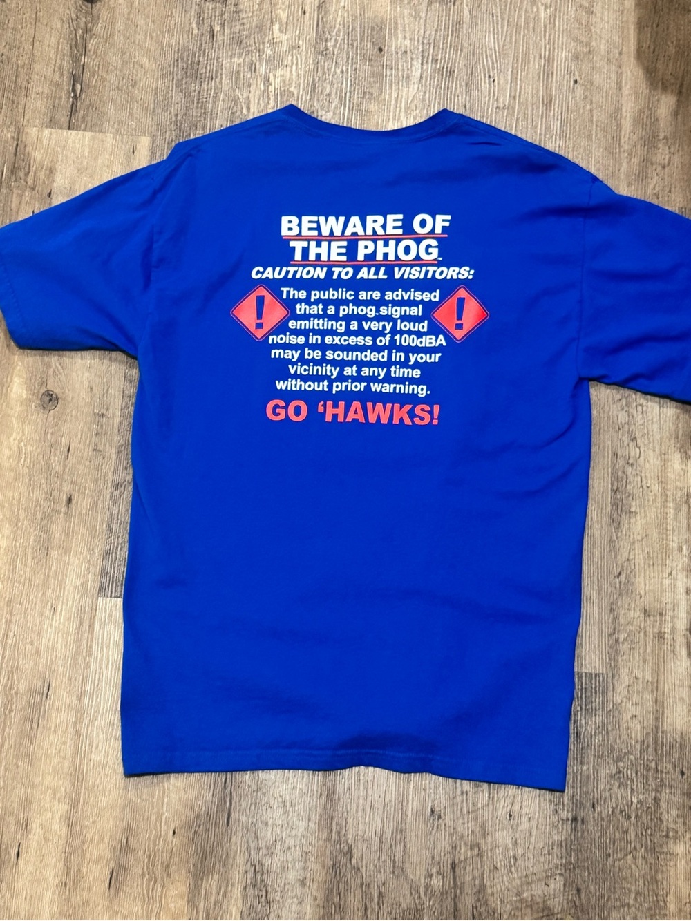 Vintage KU “Beware of the Phog” on back Kansas Jayhawks Basketball Blue tee.